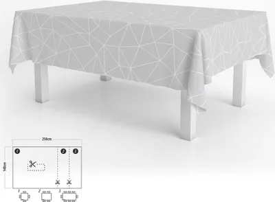 Produktbild von Rechteckige Wachstuch-Tischdecke 140 x 250 cm. Geometrisch Grau