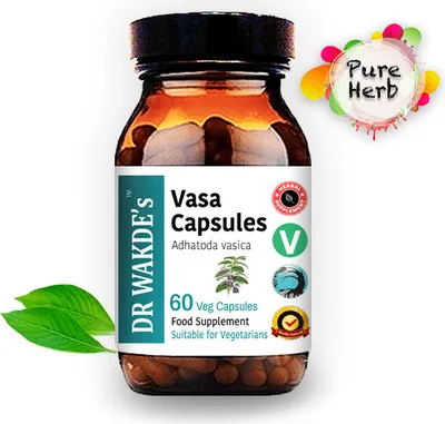 Obrázek produktu pro Kapsle DR WAKDE'S Vasa (Adulasa | Adhatoda vasica) | 60 Vegi Caps | jurvdsk doplnk stravy | Vegan | 100% byliny | Mnostevn slevy | Doprava v den objednvky