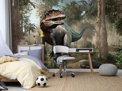 Produktbild von Vlies Fototapete Dinosaurier 350x256 cm Tapeten Wandtapete XXL Dschungel Tyrannosaurus 3D Effekt g-B-10023-a-a