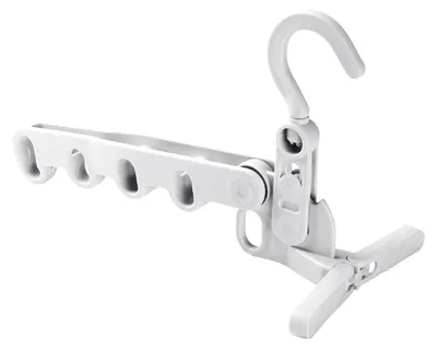 Image de Porte-vêtements pliable à fixer au-dessus de la porte, idéal pour la buanderie, avec 5 supports pour suspendre des vêtements en voyage