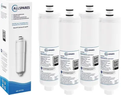 Produktbild von AllSpares Wasserfilter (4x) für Kühlschrank geeignet für Bosch Siemens Neff