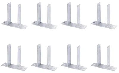 Zdjęcie produktu dla Alberts 8 x wsporniki słupków U, do przykręcenia, do słupków drewnianych 81 mm, wysokość 200 mm, ocynkowane ogniowo