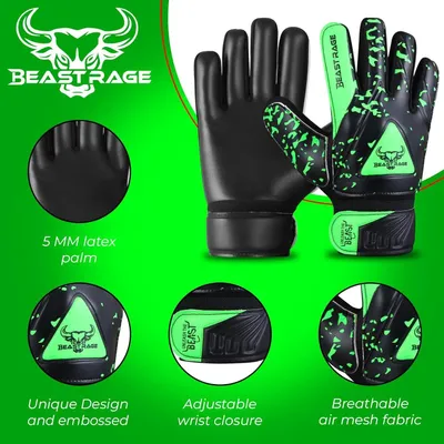 Obrázok produktu pre Rukavice na brankárske chytanie, detská veľkosť 5, zelené, na futbal