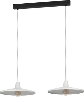 Immagine prodotto di EGLO lampada a sospensione Miniere, lampada a sospensione sopra il tavolo da pranzo, lampada a sospensione a 2 luci in metallo in grigio, lampada a sospensione con attacco E27, 100 cm
