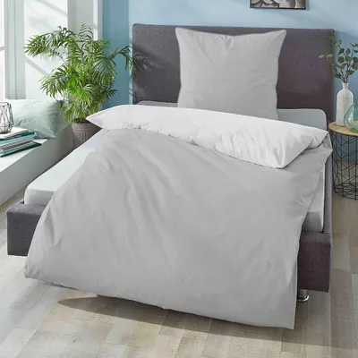 Produktbild von Biberna Mako-Satin Bettwäsche 615211 Kissenbezug einzeln 40x80 cm sturmgrau