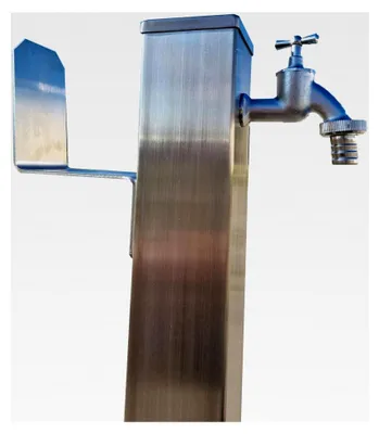 Produktbild von Edelstahl Wassersäule 3/4" Zoll 80 cm mit Schlauchhalter und Wasserverteiler