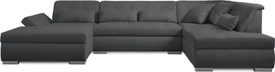 Image de Lisa Design Vermont - canapé panoramique d'angle droit - 7 places - XXL , Gris foncé