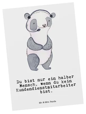 Produktbild von Mr. & Mrs. Panda Postkarte Kundendienstmitarbeiter Herz - Weiß - Geschenk, Customer Service, Fotokarte, Witzig, Ansichtskarten, Postkarten, Callcenteragent, Spruch