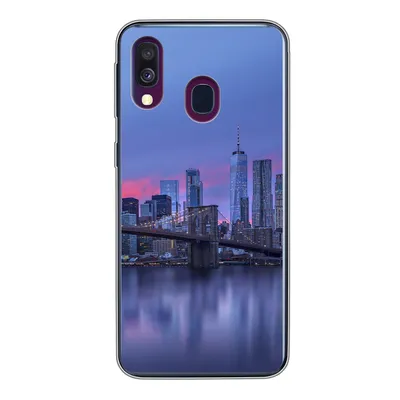 Produktbild von MuchoWow® Handyhülle Schutzhülle Hülle für Samsung Galaxy A40 New York hinter der Brooklyn Bridge Silikon Softcase Handy Hülle - Handy-Tasche