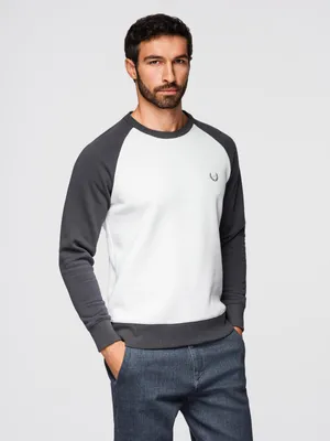 Obrázok produktu pre Ombre Clothing Pánska mikina bez zapínania Frang bielo-grafitová L