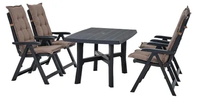 Produktbild von Pro Garden Set Tampa Klappsessel mit Tisch und Auflagen taupe