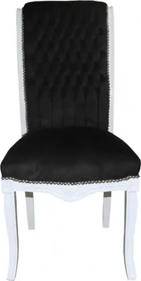 Produktbild von Casa Padrino Barock Hochlehner Esszimmer Stuhl Schwarz/Weiss - Hochlehnstuhl Möbel - Barock Möbel - Limited Edition