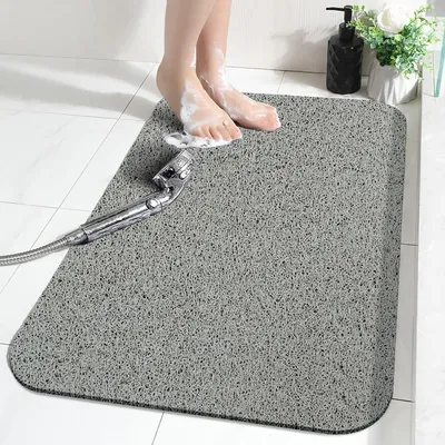 Obrázok produktu pre Protisklzová podložka pod sprchu s textúrou ľufu, 80 x 40 cm, PVC, s odvodňovacími otvormi, rýchlo schnúca