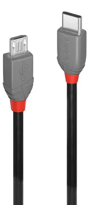Obrázek produktu pro LINDY 3m USB 2.0 Typ C an Micro-B Kabel, Anthra Line