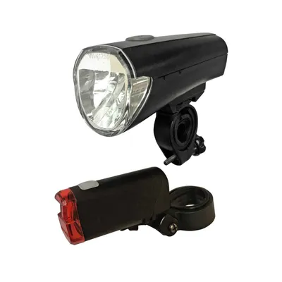 Produktbild von ecolle Fahrradlampen l Fahrradleuchten l Fahrradlicht-Set  mit einem extra hellem Front,- & Rücklicht l batteriebetrieben l wasserresistent l StVZO kompatibel