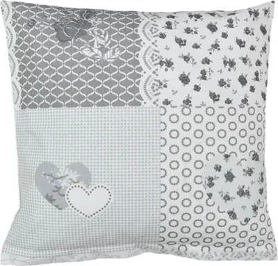 Immagine prodotto di Federa in cotone - 40x40 cm - Bianco,Grigio