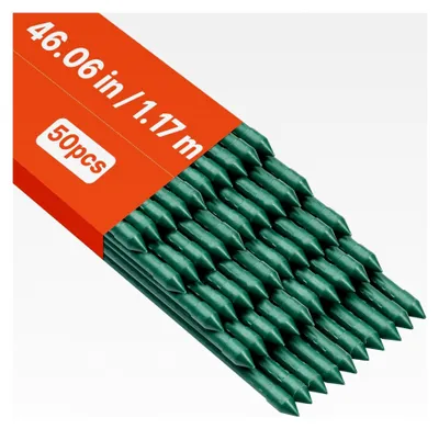 Produktbild von Rankhilfe, 50er-Pack, Pflanzstab ⌀11x1170 mm, kunststoffbeschichtete Metallstäbe für Kletterpflanzen und Gemüse