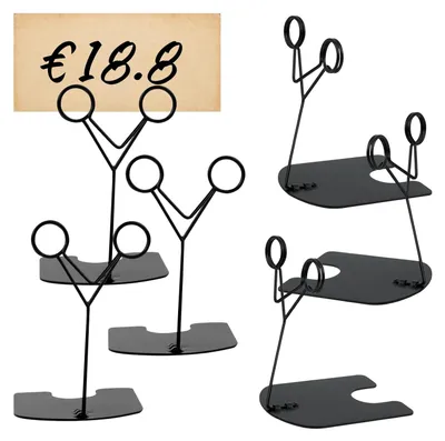 Imagen del producto de TRANKIELO® - Pizarra para exposiciones con clip - Metal , 10 cm de alto - Ideal para tiendas y restaurantes, paquete de 6 unidades
