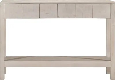 Obrázek produktu pro vidaXL Konzolový stolek bílý 110x35x75 cm z masivního mangového dřeva