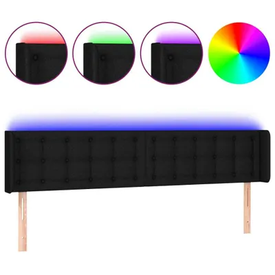 Zdjęcie produktu dla zagłówek vidaXL LED czarny 203x16x78/88 cm tkanina