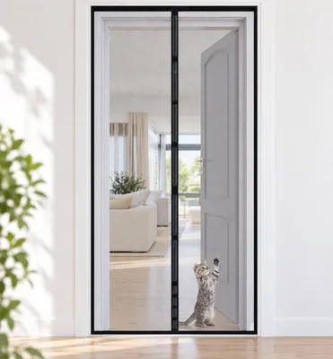 Obrázok produktu pre Sieť proti hmyzu na dvere 90x215 magnetická záves proti hmyzu čierna Apalus VP