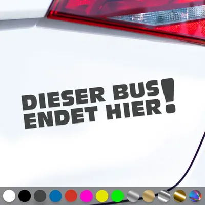 Produktbild von PantherPixel Bus Aufkleber Endet Hier Camping Reisen Transporter Sticker Auto Geschenkidee Farbe Dunkelgrau