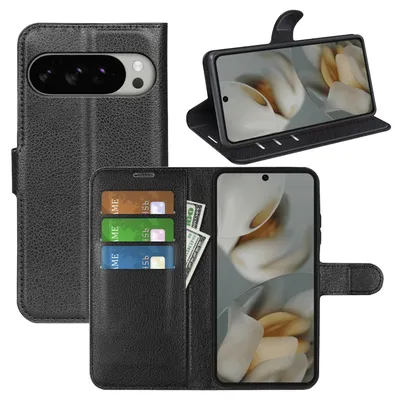 Produktbild von Handyhülle für Google Pixel 10 Pro XL Kunstleder Book Wallet Smart Cover Schwarz