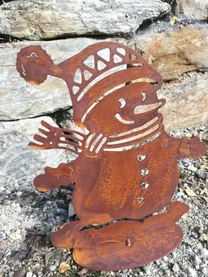 Produktbild von Badeko Dekofigur Schneemann 26 cm rostbraun