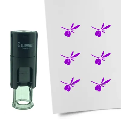 Produktbild von CombiCraft Selbstfärbender Stempel 'Olivenzweig' in der Farbe Lila, Ø10mm