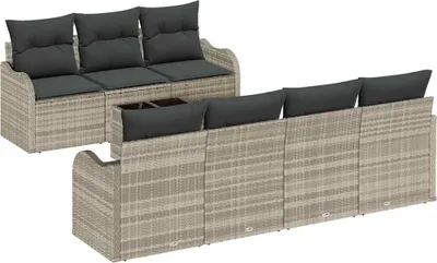 Immagine prodotto di Set divano da giardino vidaXL Grigio chiaro 55 x 55 x 37 cm in polyrattan