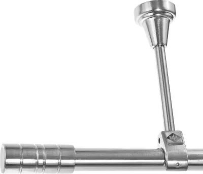 Produktbild von Edelstahl Look Gardinenstange 20mm Deckenträger 1-läufig Zylinder, Länge wählbar D51 E34 R
