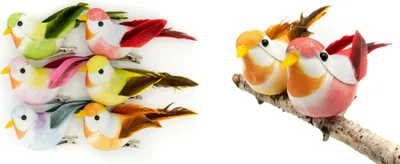 Immagine prodotto di Decorazione Uccelli con clip 10cm 6 pezzi Aliga