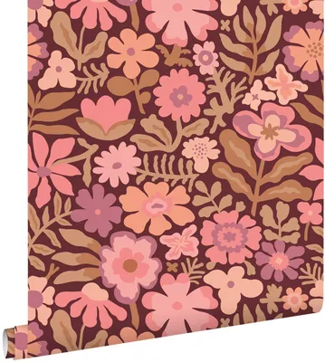 Productafbeelding van ESTAhome behang bloemetjes roze en paars 50 x 900 cm