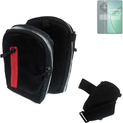 Produktbild von K-S-Trade Outdoor Gürteltasche Holster Umhängetasche kompatibel mit Realme 12+ 5G schwarz Handy Tasche Case travelbag Schutz Hülle Handy Hülle