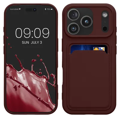 Produktbild von kwmobile Handyhülle für Apple iPhone 17 Pro Hülle mit Kartenfach - TPU Case - Kabelloses Laden - Schutzhülle Cover in Tawny Red