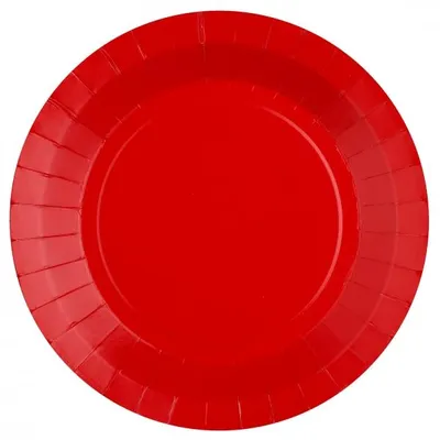 Produktbild von Runde rote Pappteller 10 Stück 22,5 cm Durchmesser für Feste und Partys