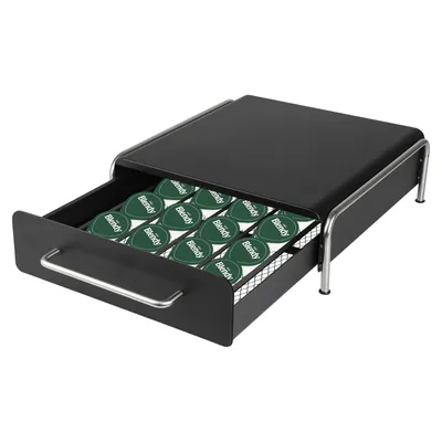 Produktbild von Schubladenbox für Kaffeekapseln 30.5 x 31.5 x 10 cm Kaffee Kapselständer Metall Schwarz