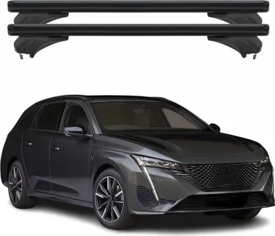 Immagine prodotto di Portapacchi Menabo per Peugeot 308 III station wagon 2021-2025 in alluminio nero, 2 pezzi