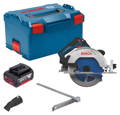 Image de Scie circulaire sans fil Bosch GKS 18V-68-2 18 V 190 mm sans balais + 1 batterie 4,0 Ah + L-Boxx - sans chargeur