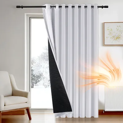 Verdunkelungsvorhang, 280×160 cm, Weiß, 1 Paneel, Polyester