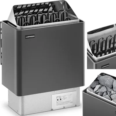 Produktbild von Elektrischer Saunaofen 9-13 m3 bis 110 °C 400 V 9 kW Schwarz und Silber