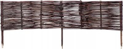 Produktbild von KADAX Palisade aus Weide "Sand", natürlicher Weidenzaun, 40 cm, 1 Stück