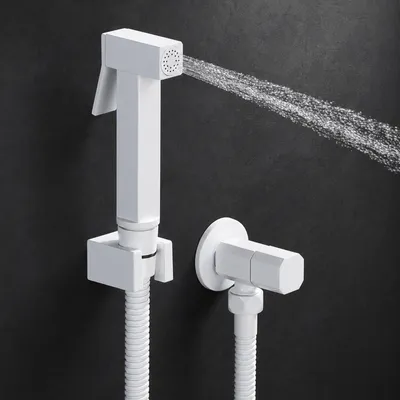Bidet Handbrauseset Messing Kaltwasser Weiß Toilettenbrause