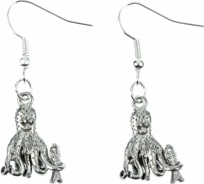 Produktbild von Krake Oktopus Tintenfisch Ohrringe Meer Kraken Oktopus Miniblings silber