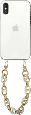 Produktbild von Marble Creme Transparant Cord Hülle - Short Cord  - Kompatibel mit iPhone X/XS