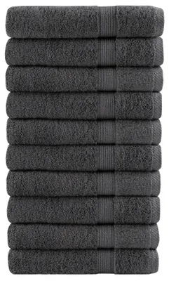 Image de vidaXL Serviettes SOLUND Premium, 10 pièces, anthracite, 100 x 200 cm, 600 g/m²