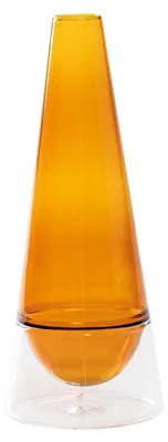 Produktbild von Conosfera 58, handgefertigte Vase aus Borosilikatglas, Incalmo-Technik, bernsteinfarbenes geometrisches Design, Durchmesser 58 mm, modern-Stil