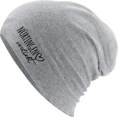 Produktbild von Huuraa Beanie Nürtingen verliebt Heather Grey One Size Baumwolle und Elasthan Mütze Geschenkidee
