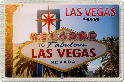 Produktbild von Blechschild Reise 30x20cm Las Vegas USA Sign Willkommensschild