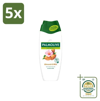Produktbild von 5 x  Palmolive Naturals Douchecreme Mandel & Milch - 500 ml - Vorratspackung - 5 Stücke